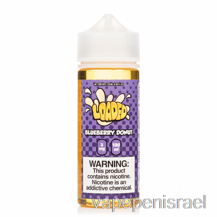 סופגניה חד פעמית Vape Israel אוכמניות - נוזל אלקטרוני טעון - אדים חסרי רחמים - 120 מ"ל 3 מ"ג